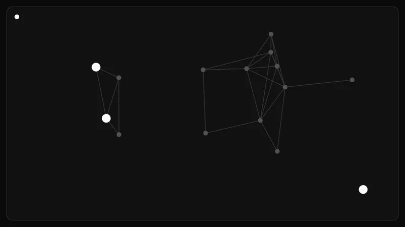 Node and edge network in sky blue and violet, evoking a designed protein interaction map