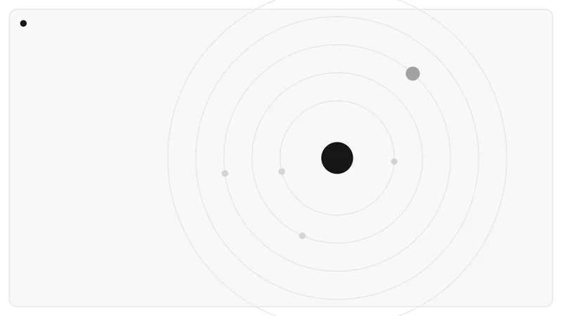 Concentric elliptical orbits in sky blue and violet around a bright central node